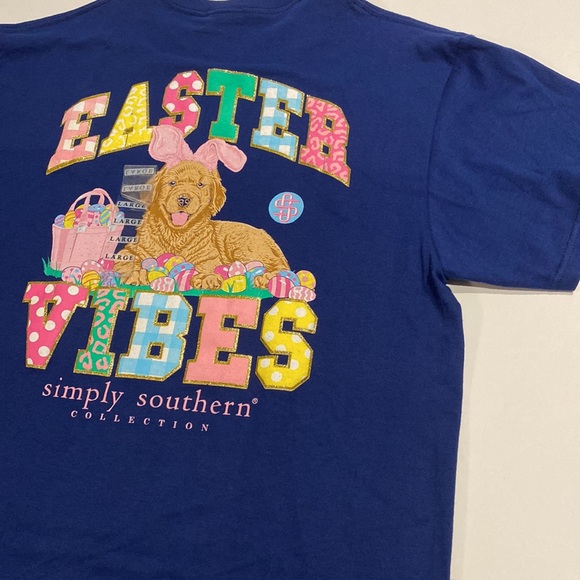 Simply Southern Large Easter Vibes Cotton Graphic Tee Shirt New D31 - Picture 13 of 13